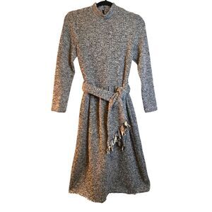 Vintage Caron Petite Chicago Sweater Classy Black/Cream Color Winter Dress 8